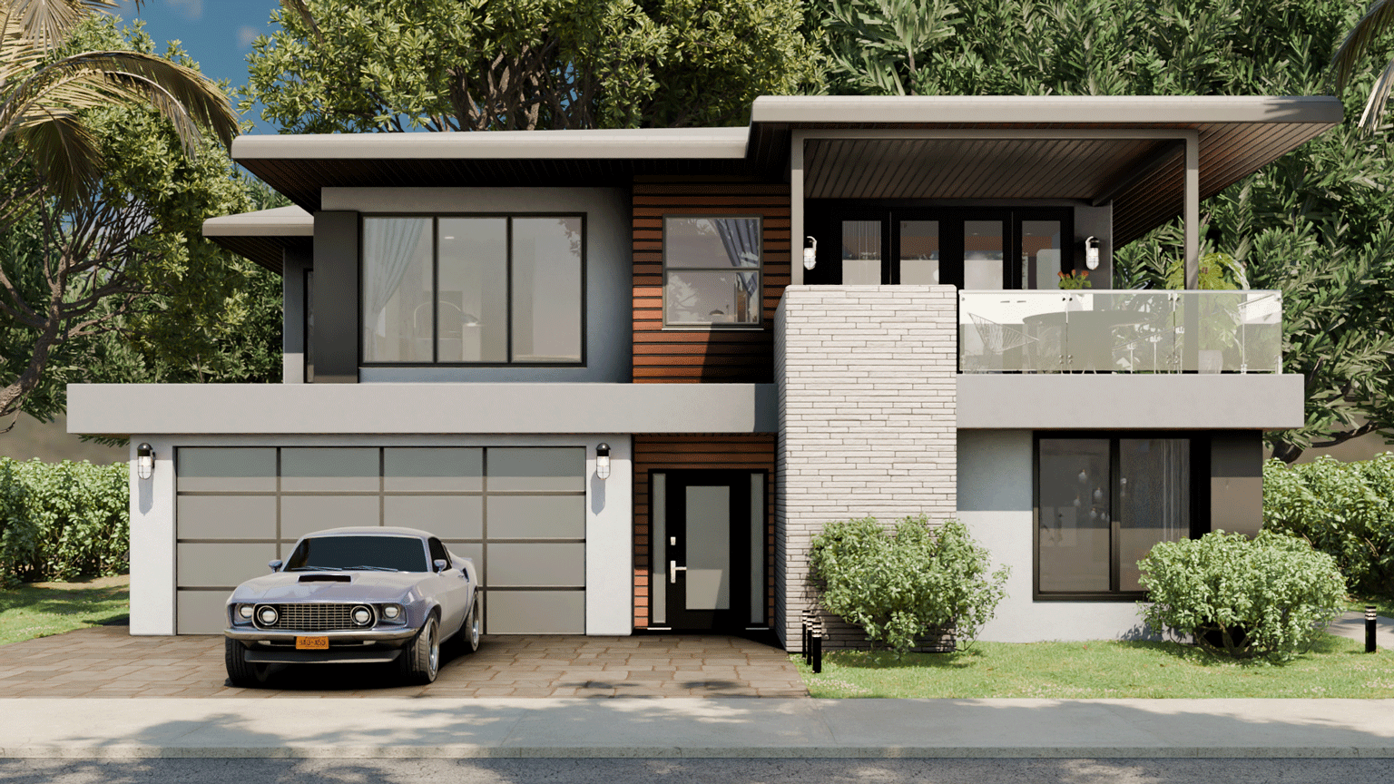 architecture visualization modern home 